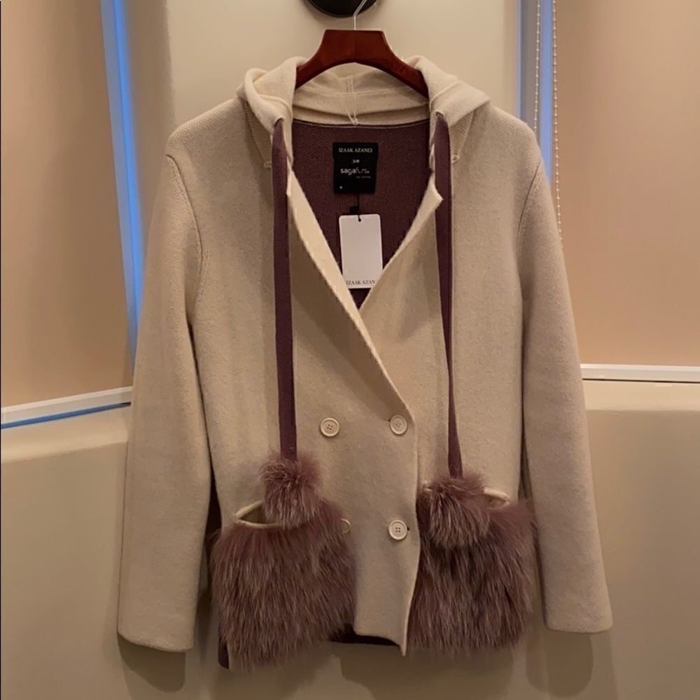 Izaak Azanei Fox Fur Cardigan
